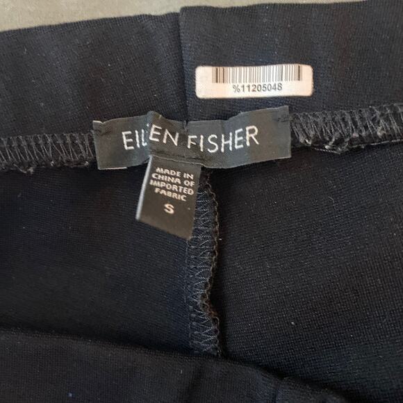 Eileen Fisher Black Ankle Pull-on Pants with Zipper at Ankle women sz S - Picture 4 of 6